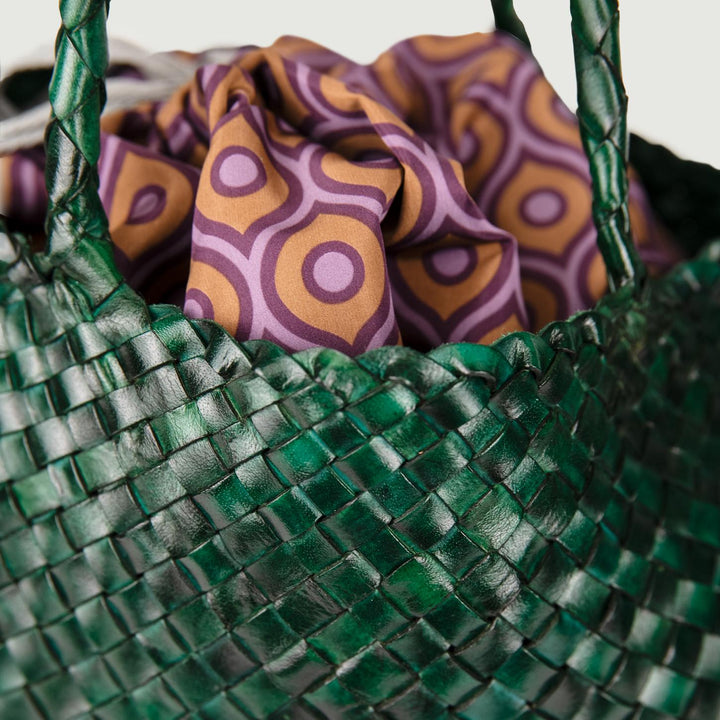BORSA SHOPPER IN PELLE INTRECCIATA VERDE FAVIGNANA 76 JACK LEATHER 