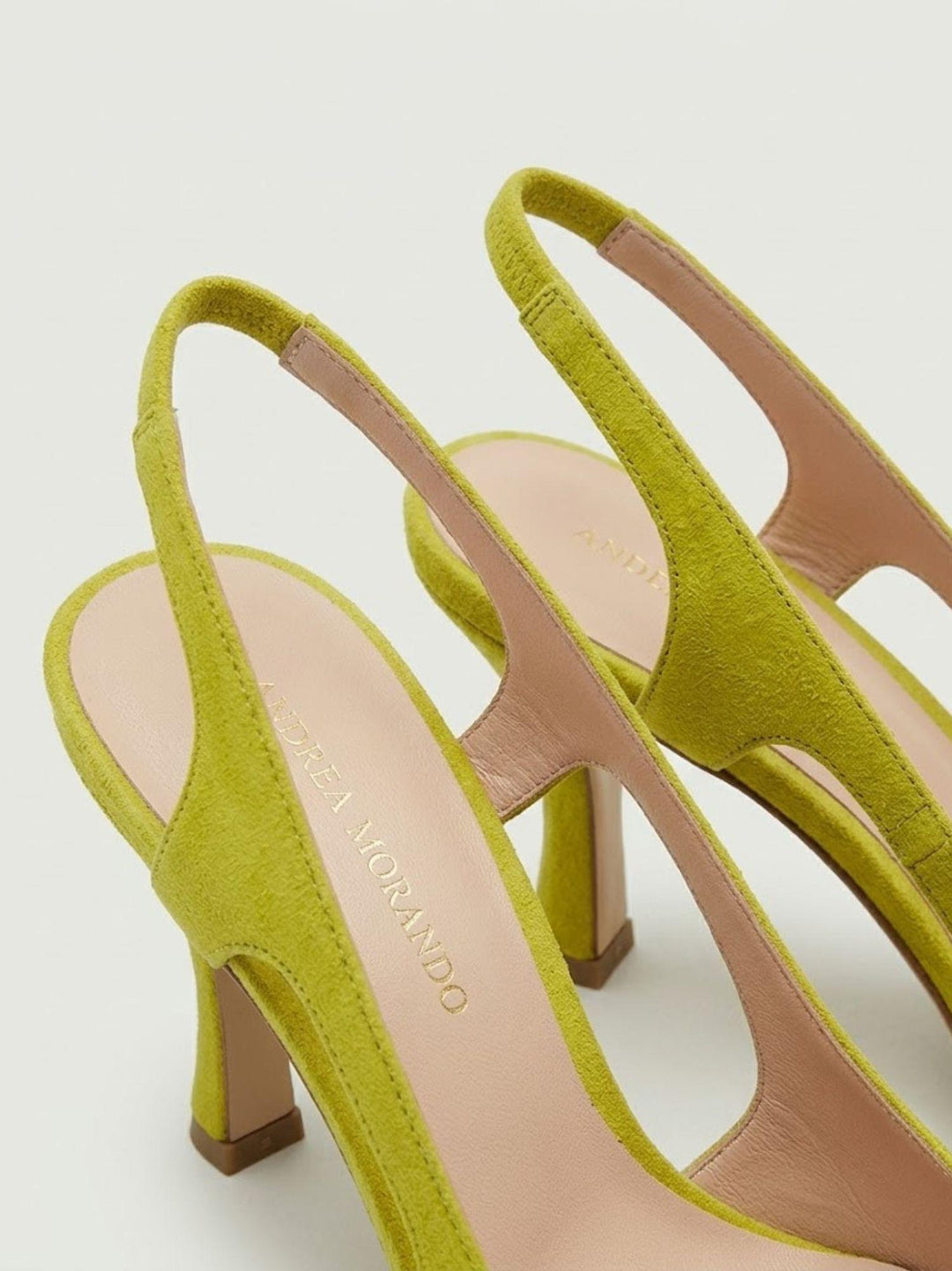 Décolleté slingback in pelle scamosciata lime S260 LIME ANDREA MORANDO 