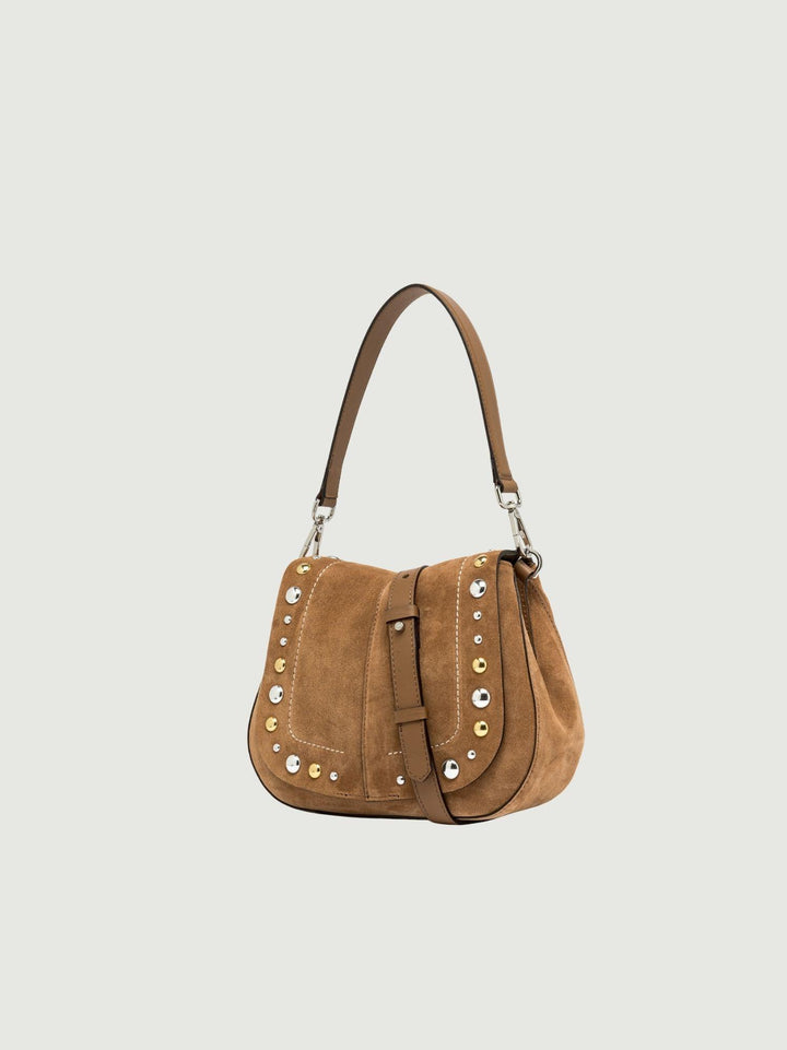 Borsa Helena Round in camoscio con borchie BS 12386 CMBRC 1478 GIANNI CHIARINI 