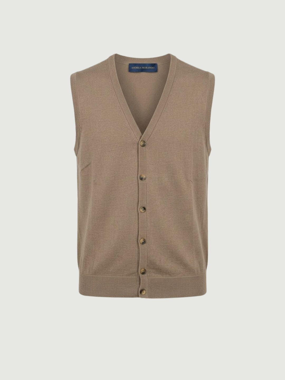 Gilet in maglina beige 3702900 672 ANDREA MORANDO 