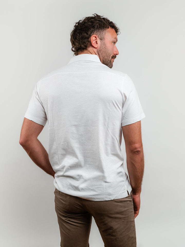POLO IN COTONE FIAMMATO BIANCO