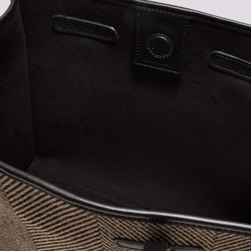 Shopping Marcella in tessuto spiga nero marrone BS 6850/23AI SPIGA 10313 GIANNI CHIARINI 
