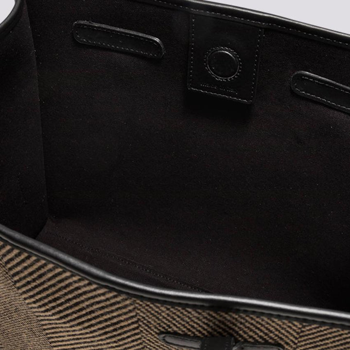 Shopping Marcella in tessuto spiga nero marrone BS 6850/23AI SPIGA 10313 GIANNI CHIARINI 