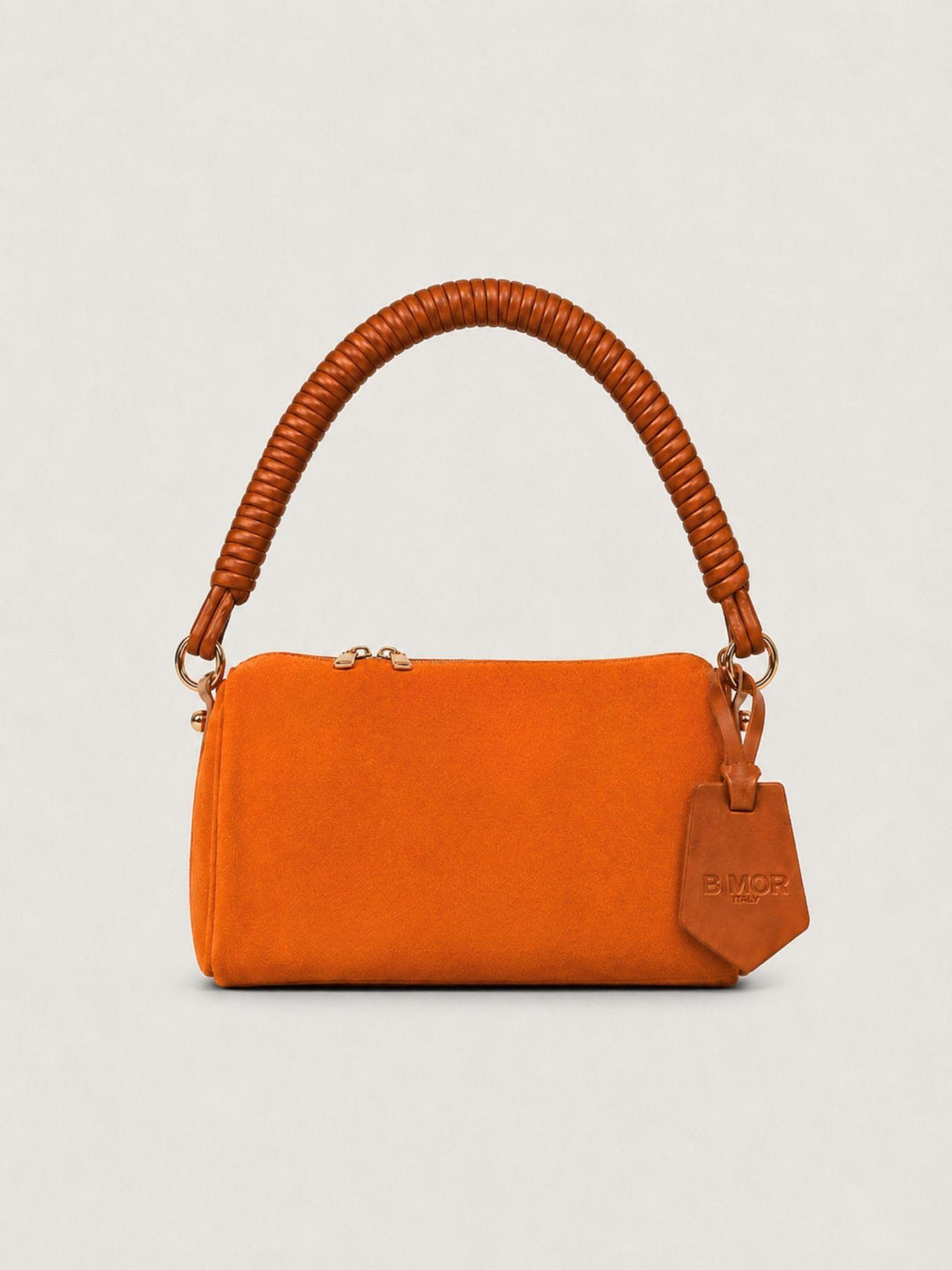Borsa a spalla Mini Cube in pelle scamosciata arancio MINI CUBE ARANCIO BIMOR 