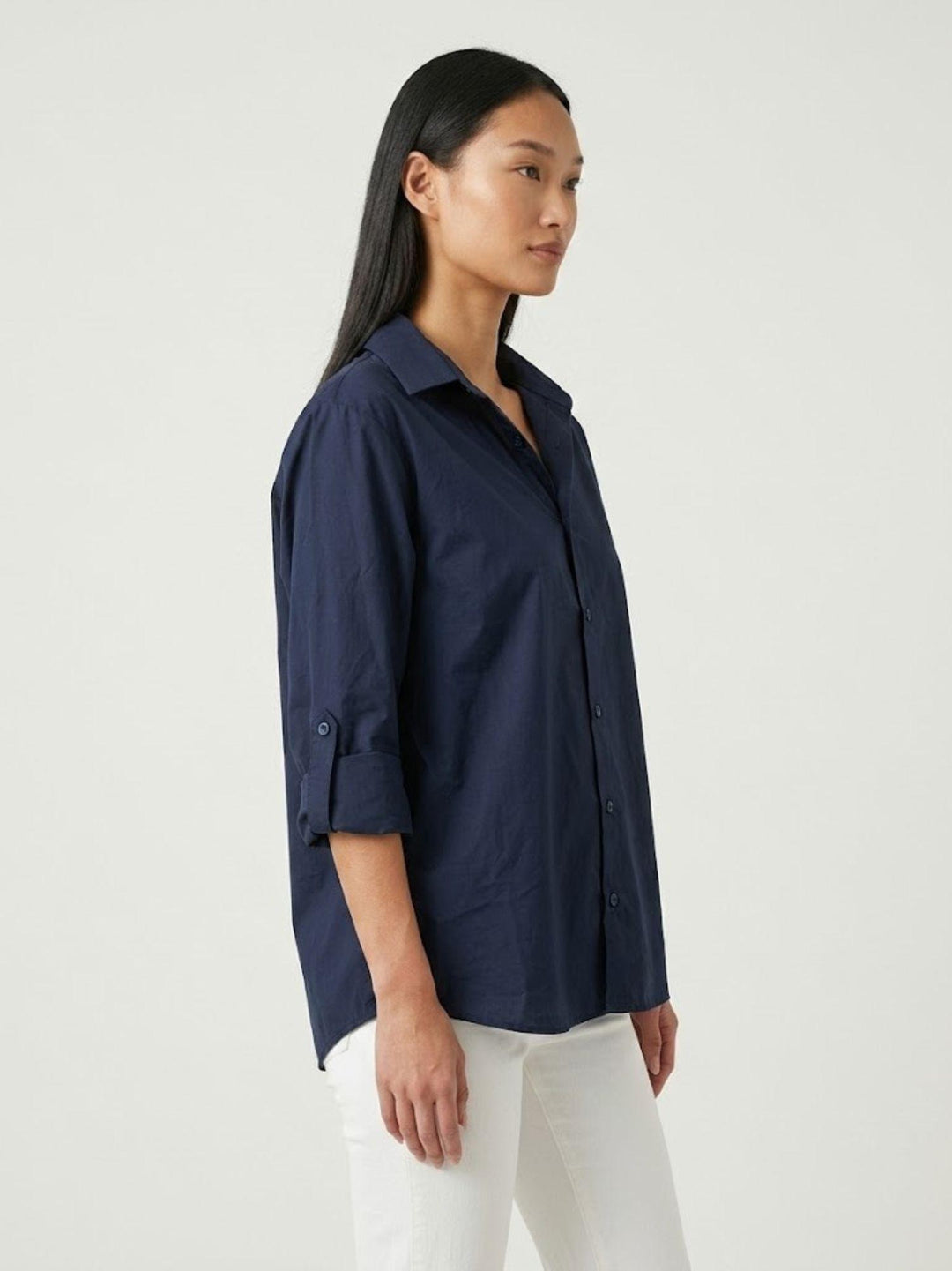 Camicia over in cotone navy M796/221 1 ANDREA MORANDO 