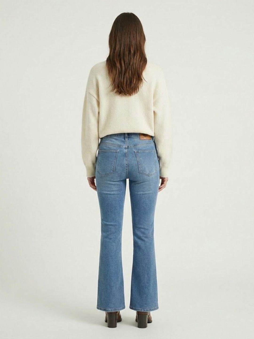 Jeans a zampa in denim lavaggio chiaro 9115 DENIM CHIARO ANDREA MORANDO 