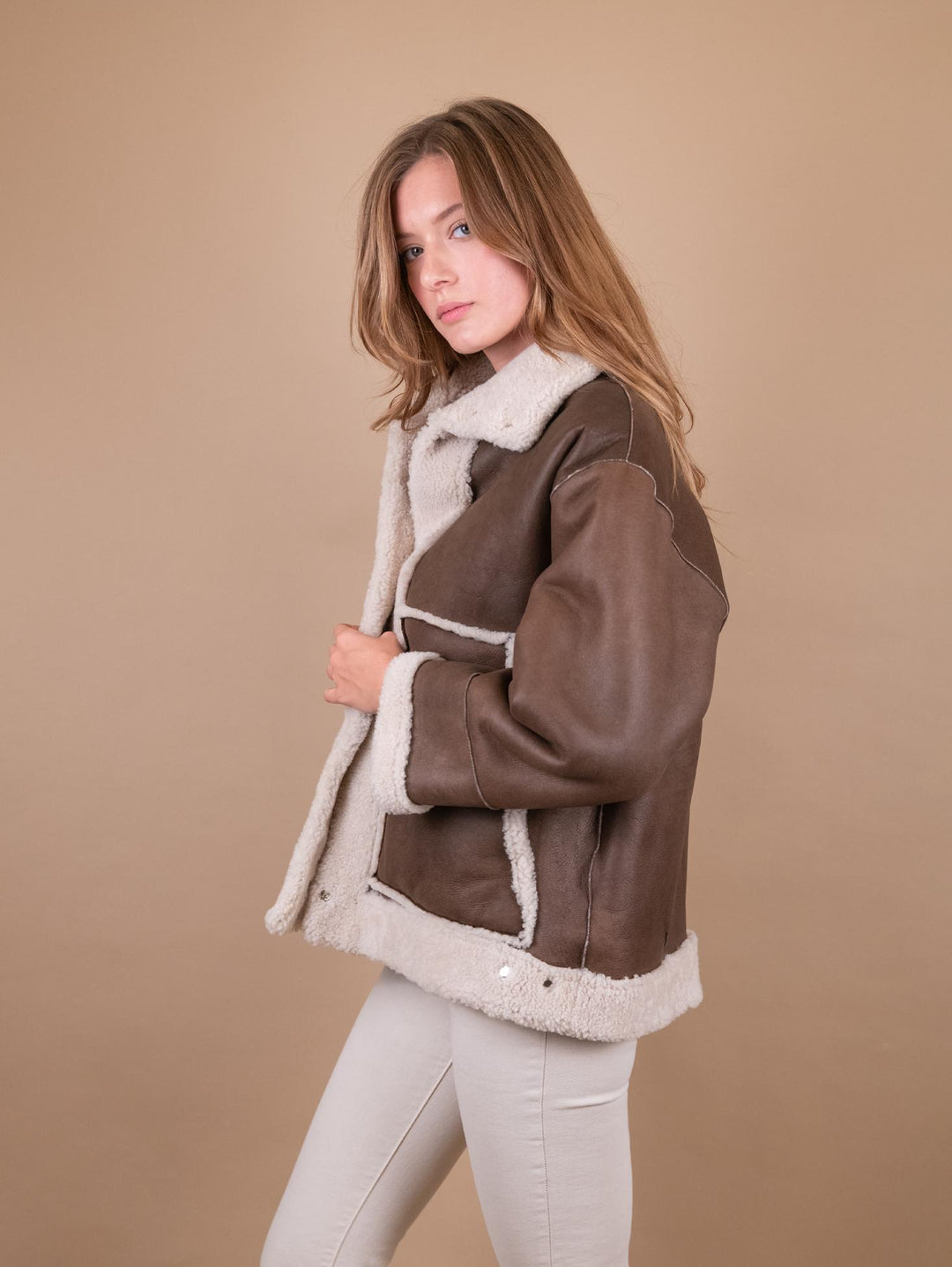 MONTONE "GIGR" REVERSIBILE IN PELLE MARRONE CHIARO GIGR 312 JACK LEATHER 
