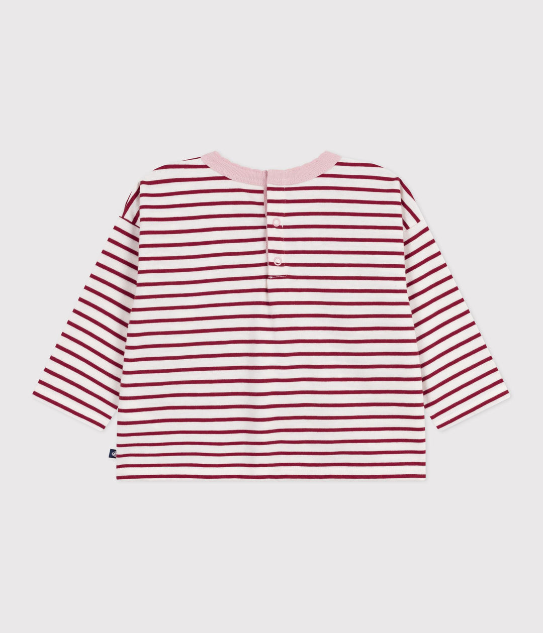 T-shirt a maniche lunghe in cotone a righe neonato A0E9C 01 PETIT BATEAU 