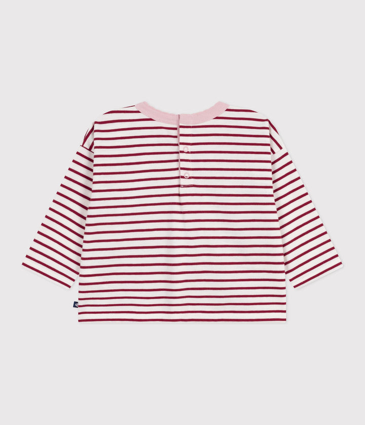 T-shirt a maniche lunghe in cotone a righe neonato A0E9C 01 PETIT BATEAU 