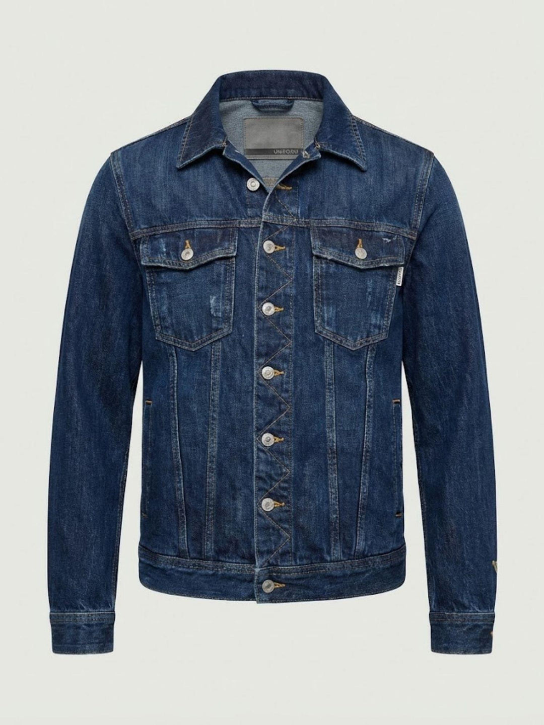 Giacca trucker in denim lavaggio blu scuro MAN JACKET023 B2 UNIFORM 