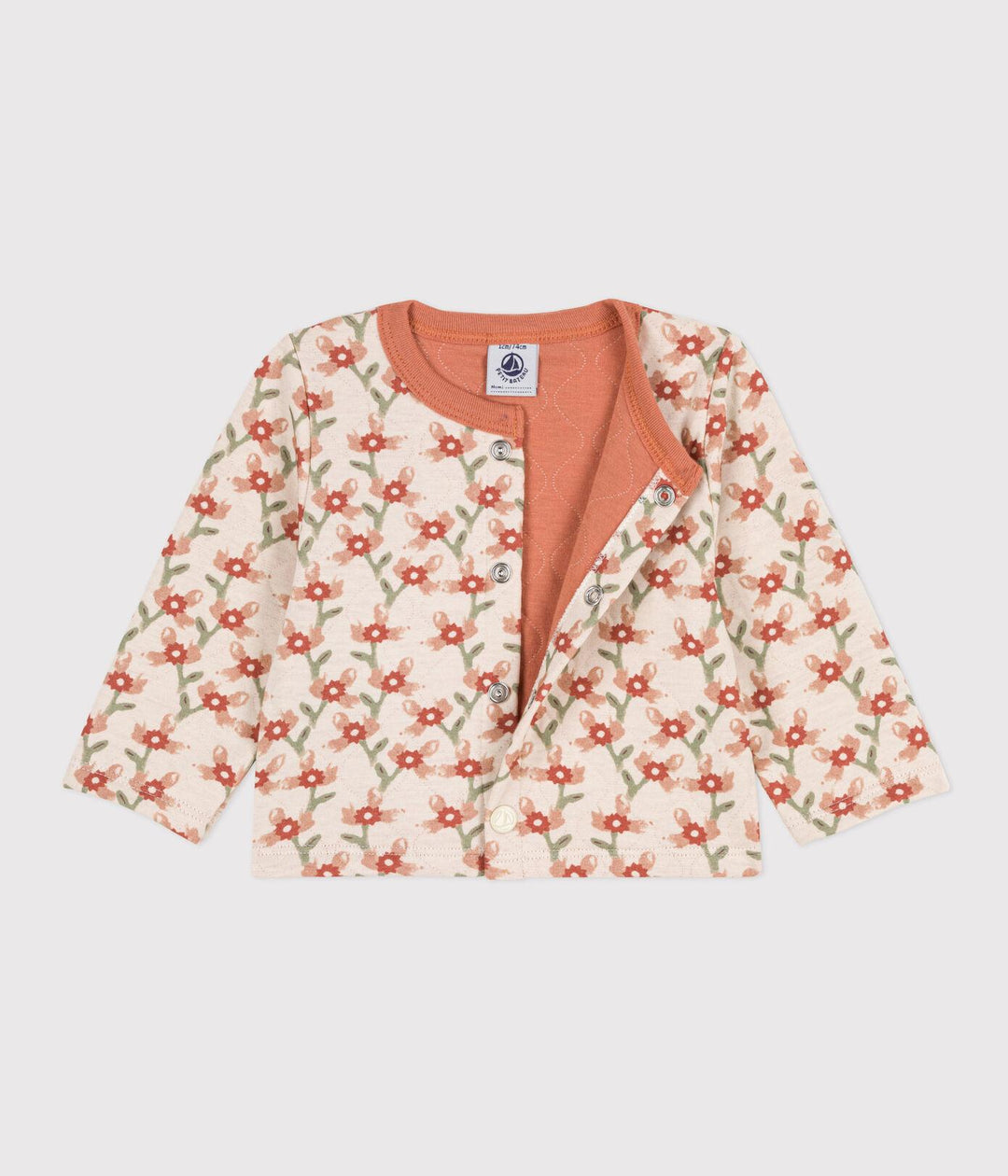 CARDIGAN TRAPUNTATO IN TUBIQUE CON STAMPA FLOREALE A0924 01 PETIT BATEAU 