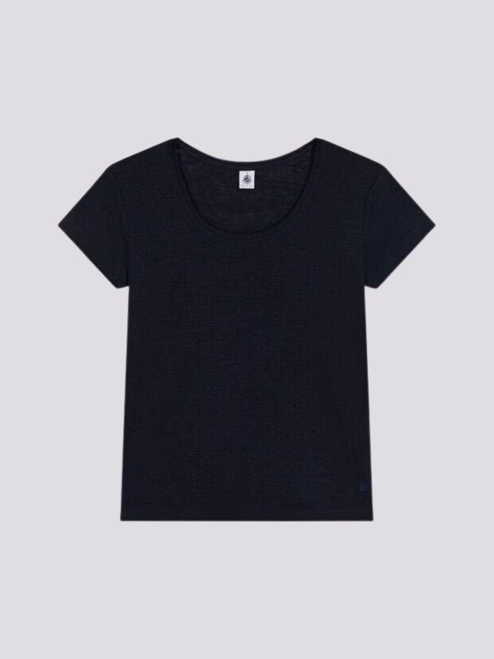 T-SHIRT LE DROIT GIROCOLLO IN LINO DONNA