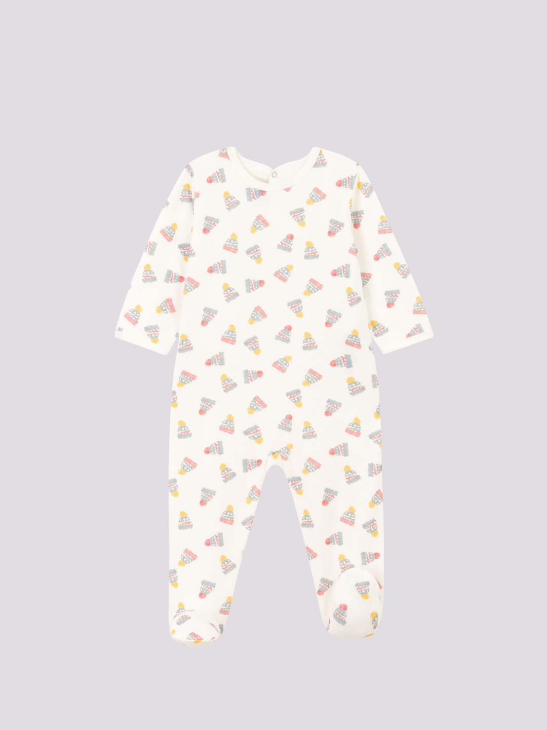 PIGIAMA BERRETTI IN TESSUTO FELPATO A FIORI A08E8 01 PETIT BATEAU 