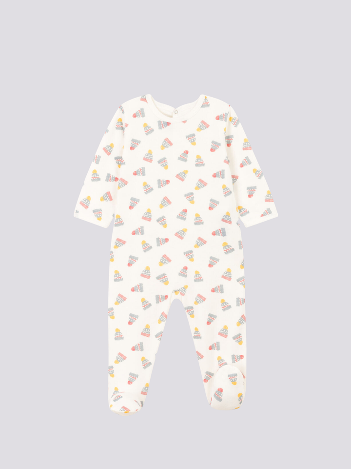 PIGIAMA BERRETTI IN TESSUTO FELPATO A FIORI A08E8 01 PETIT BATEAU 
