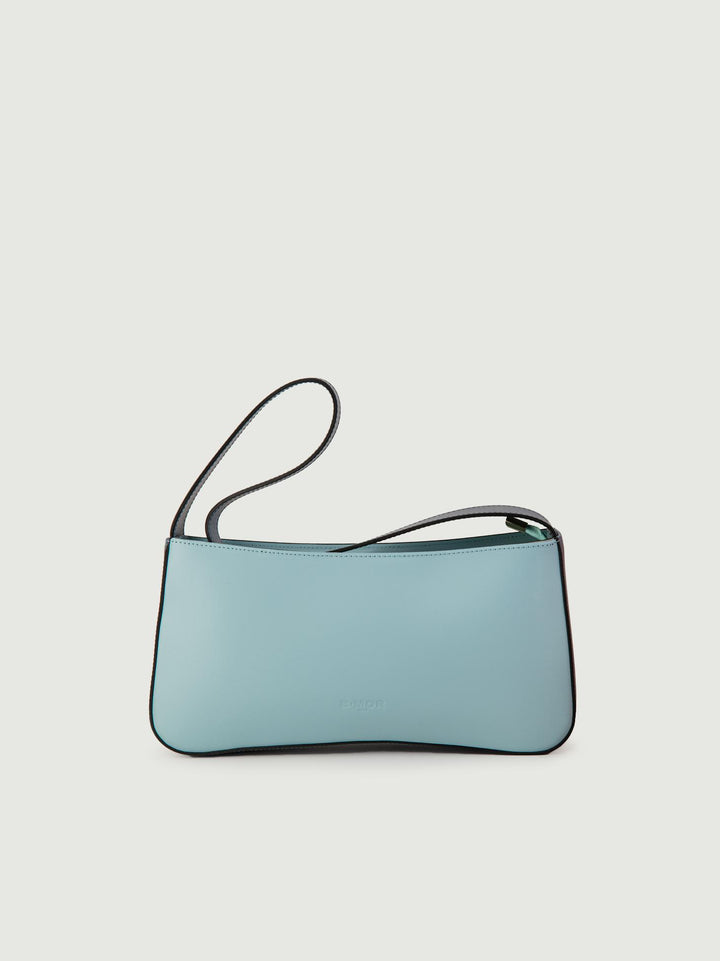 BORSA A SPALLA SEVENTY IN PELLE BICOLORE AZZURRO E BLU SEVENTY AZZURRO BIMOR 
