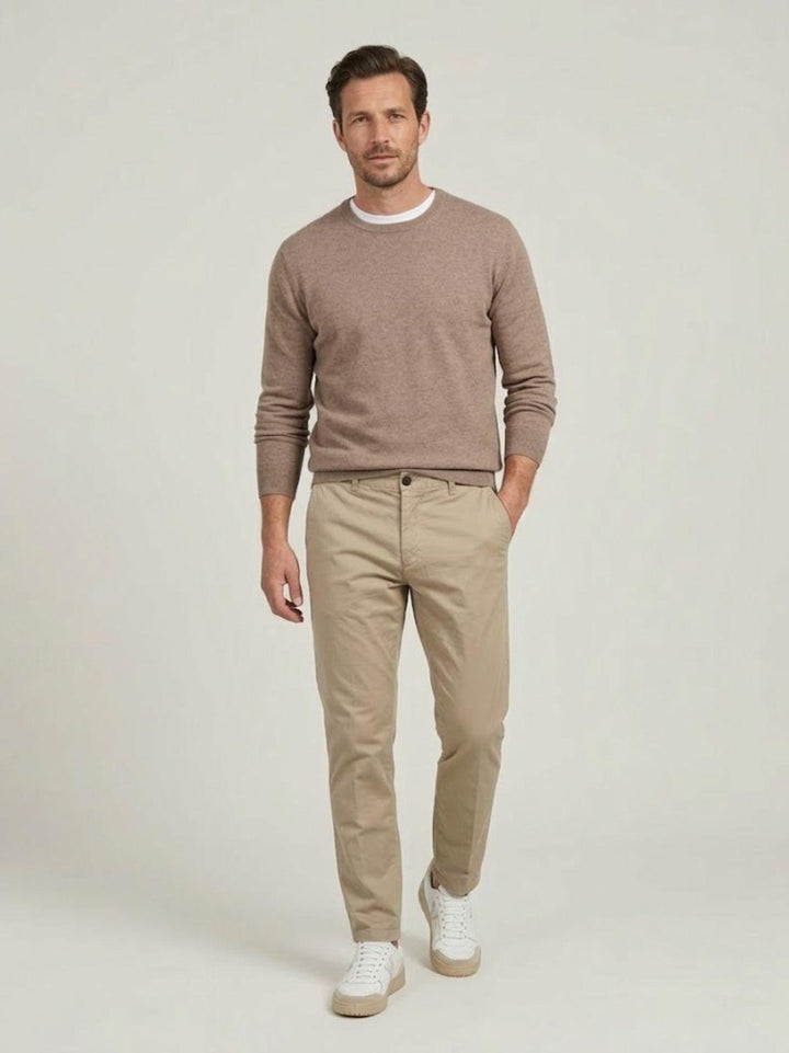 Pantalone chino in cotone beige CO0123M 2018 ANDREA MORANDO 