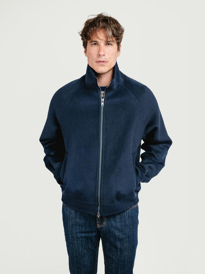 GIACCA LEONARDO IN LANA BLU LEONARDO BLUE NAVY ANDREA MORANDO 