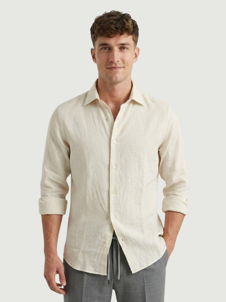 camicia in lino color bianco naturale 9432900 100 ANDREA MORANDO 