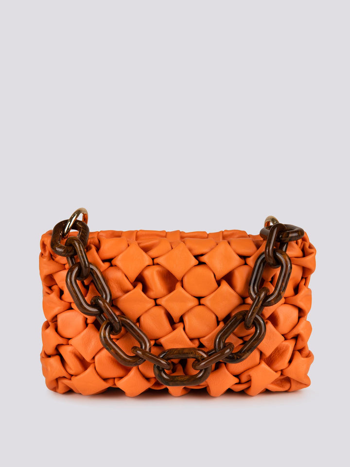 Borsa Curly In Pelle Intrecciata Arancio CURLY ARANCIONE BIMOR 