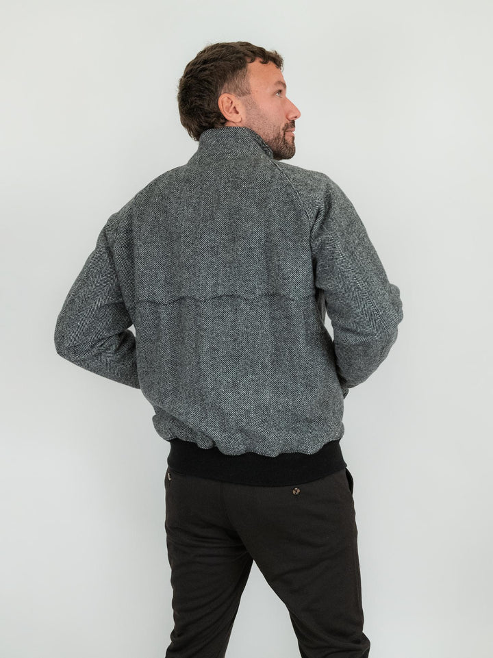 GIACCA G9 IN LANA GRIGIA SPIGATA BRCPS1075 1055 BARACUTA 