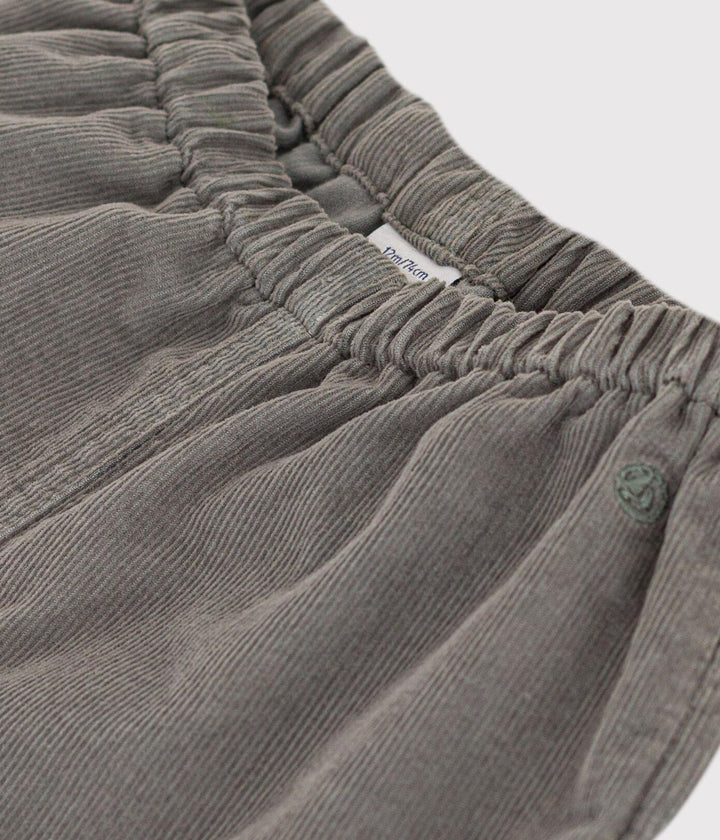 PANTALONI DI VELLUTO A COSTINE SOTTILI GRIGIO A08IT 02 PETIT BATEAU 