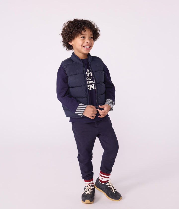 Piumino bambino senza maniche bicolore double face A0DSJ 01 PETIT BATEAU 