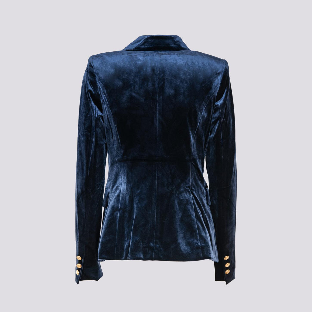 Blazer doppiopetto in velluto blu V2021 BLU ANDREA MORANDO 