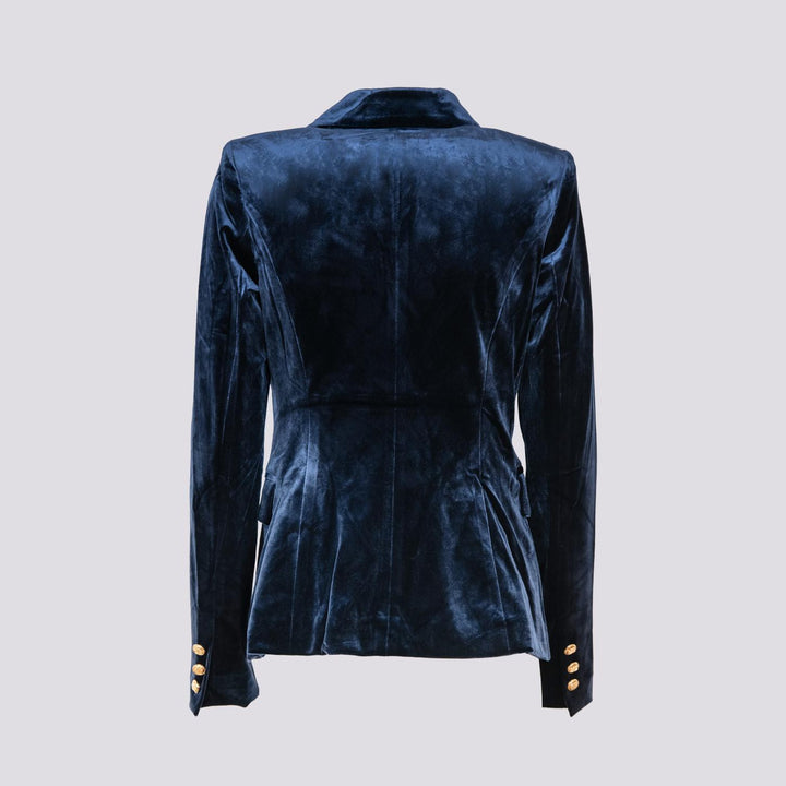 Blazer doppiopetto in velluto blu V2021 BLU ANDREA MORANDO 
