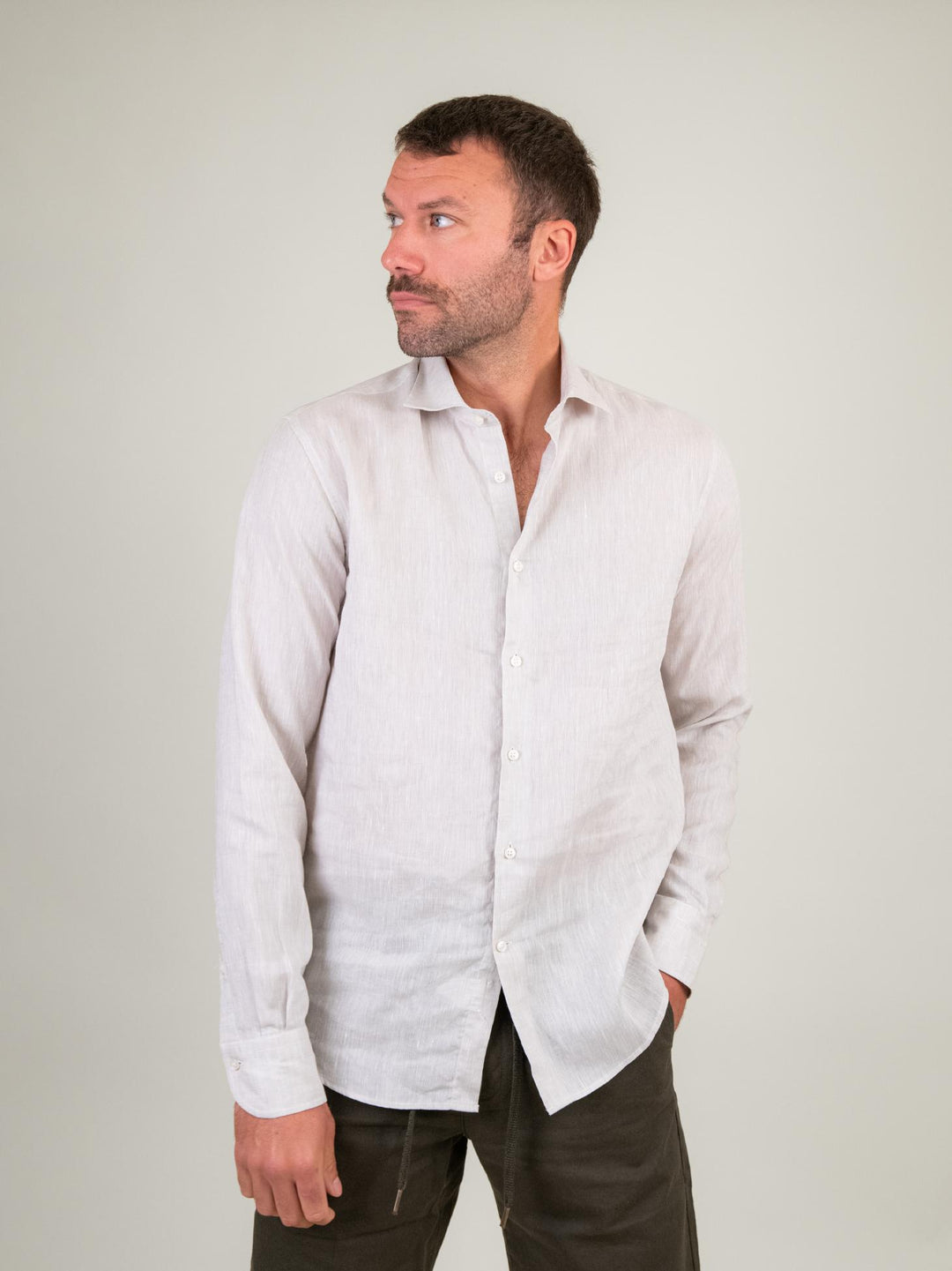 CAMICIA IN LINO BEIGE ARTHUR 02 DEPERLU 