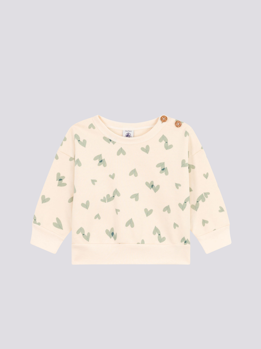 FELPA BEBÈ IN TESSUTO FELPATO CON STAMPA A08G4 02 PETIT BATEAU 