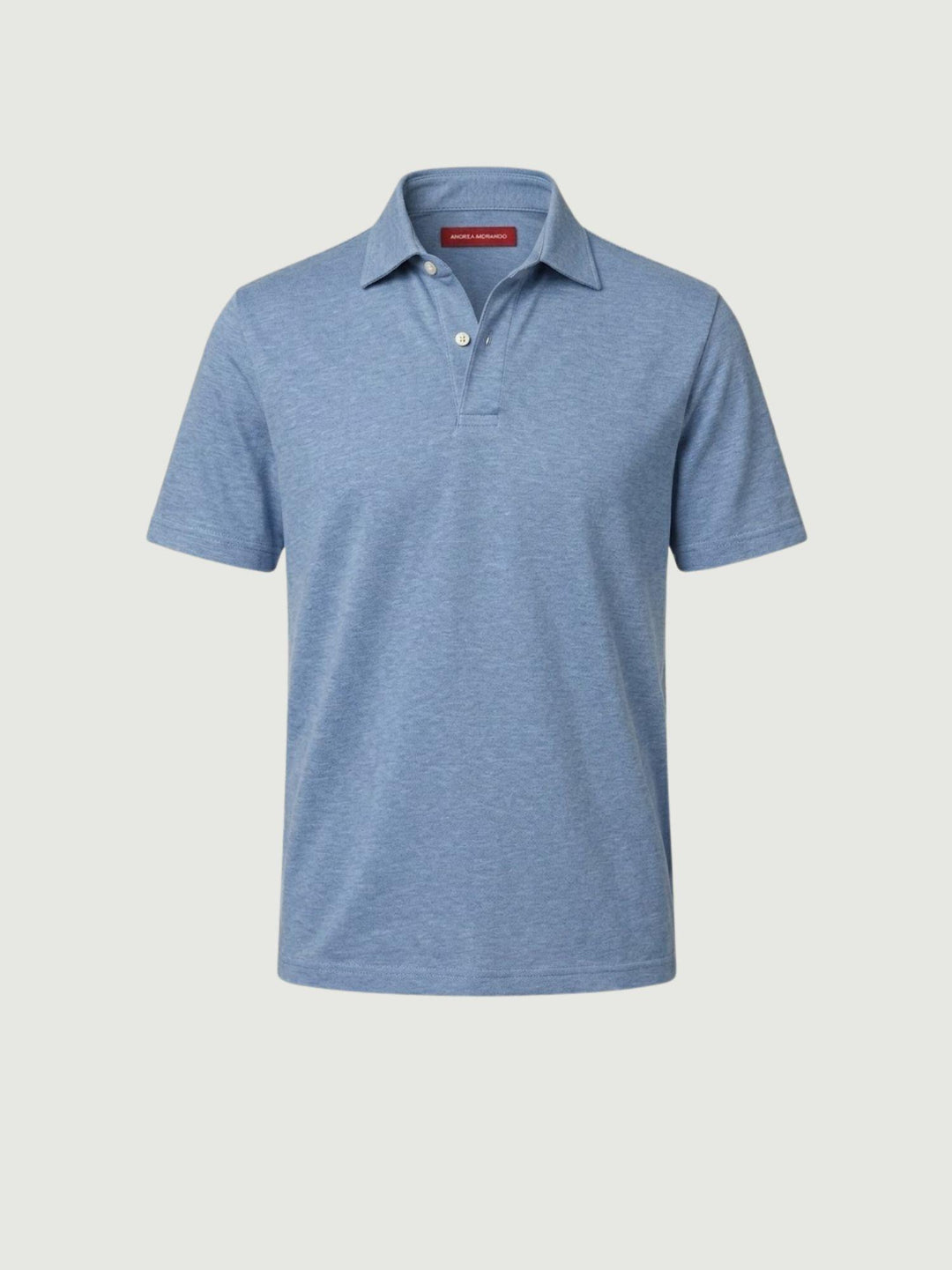 Polo in jersey lino cotone azzurra BU26S08POJERSEYLINCOT 240 ANDREA MORANDO 