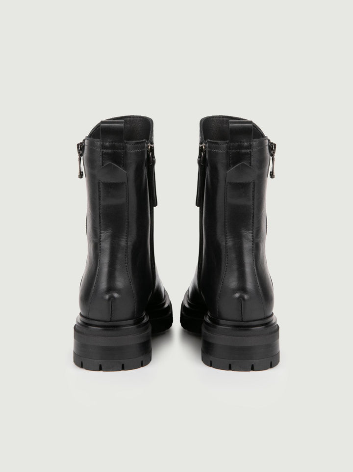 STIVALETTO IN PELLE NERA CON ZIP TRPR702 NERO ANDREA MORANDO 