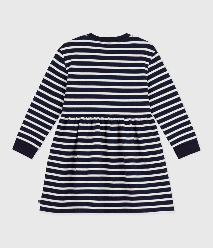 Abito marinière a maniche lunghe in cotone bambina A0EBL 01 PETIT BATEAU 