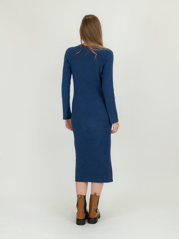 ABITO MIDI IN MAGLIA BLU 0370/222 1073 BIMOR 