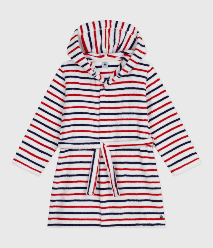 Accappatoio in spugna a righe A0DS5 83 PETIT BATEAU 