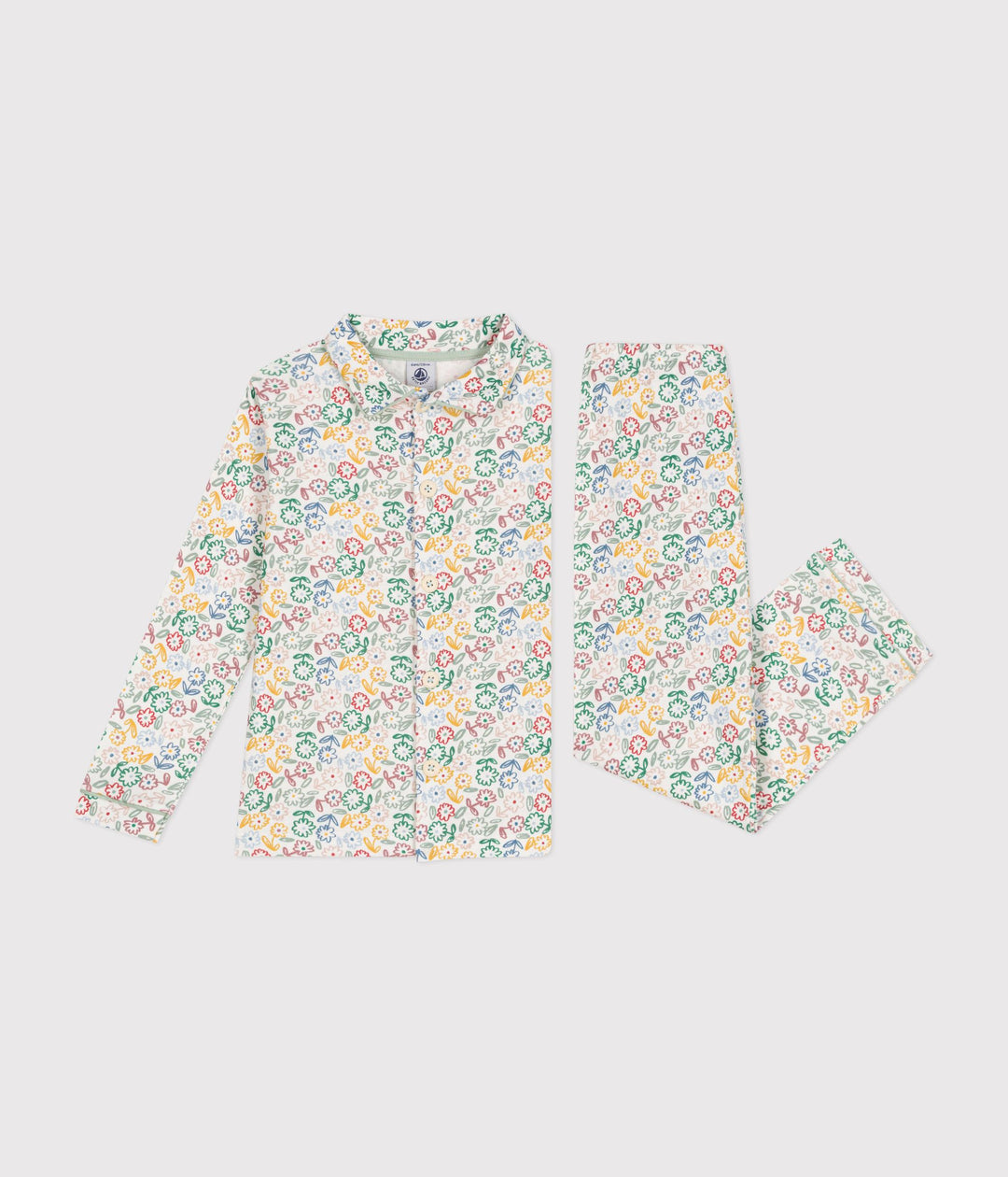 Pigiama in cotone con stampa a fiori A0AVZ 03 PETIT BATEAU 
