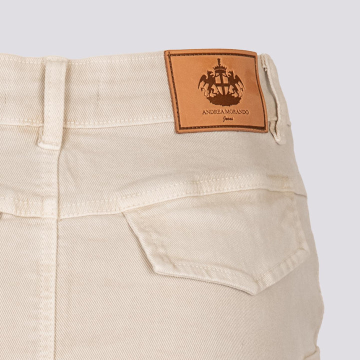 Mini gonna cargo in cotone panna 1396 BEIGE ANDREA MORANDO 