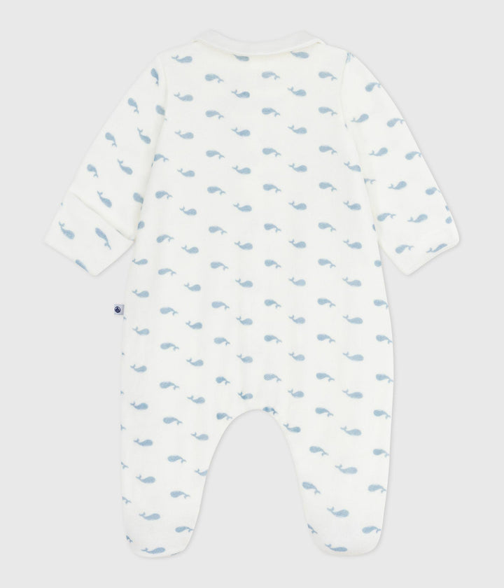 Pigiama in ciniglia con stampa balene neonato A0DZ5 01 PETIT BATEAU 