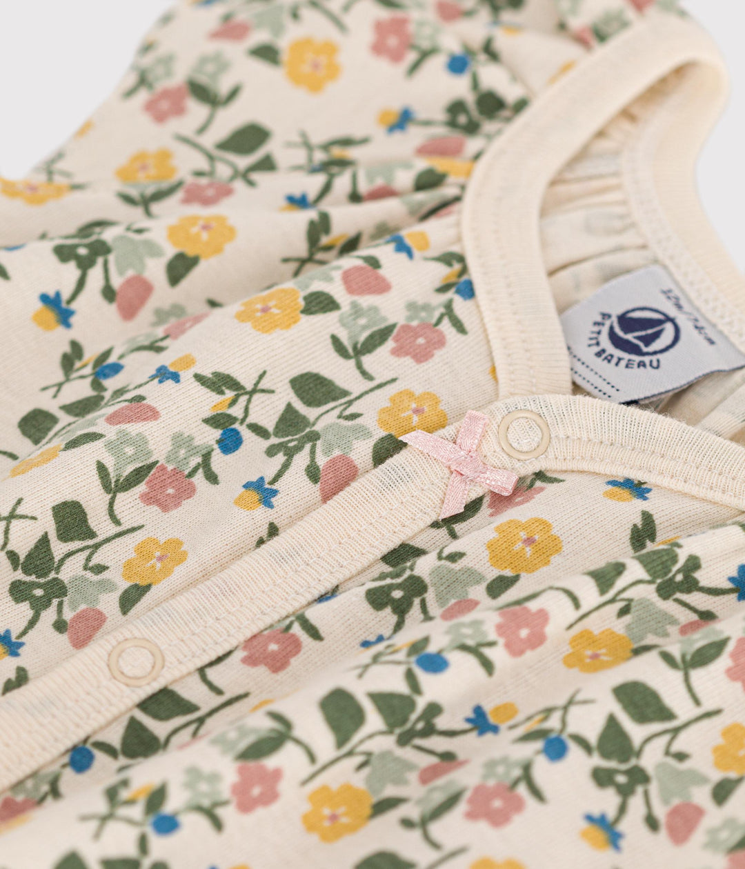 TUTA CORTA A FIORI IN COTONE BEBÈ A09LC 01 PETIT BATEAU 