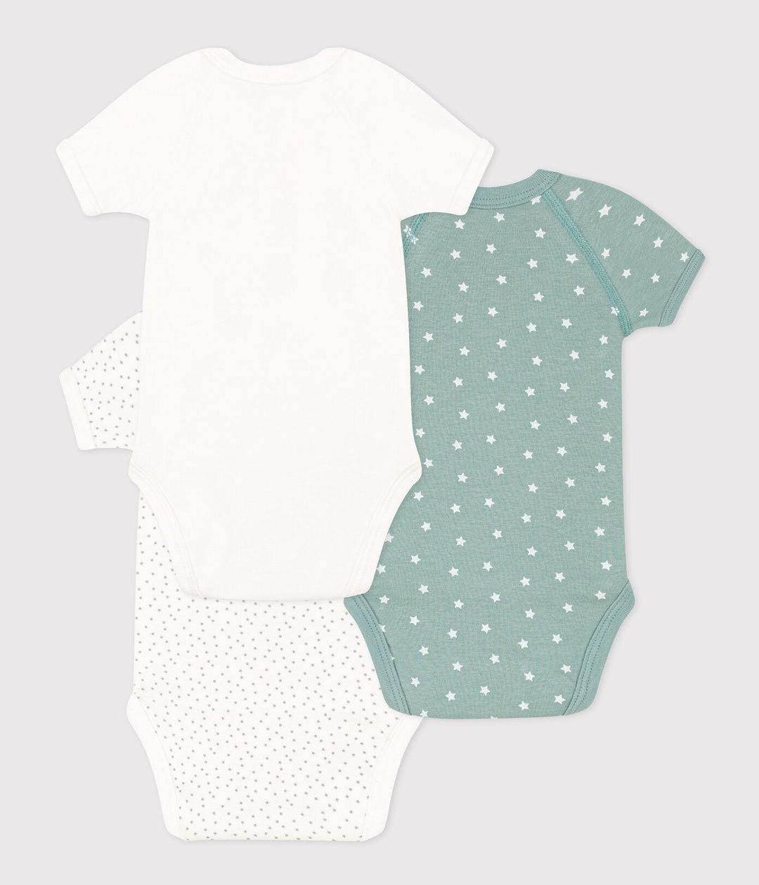 CONFEZIONE DA 3 BODY IN COTONE PER NEONATI A08JB 00 PETIT BATEAU 