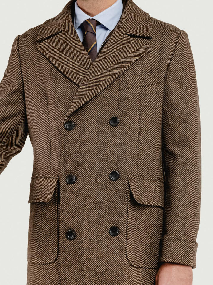 CAPPOTTO DOPPIOPETTO SPIGATO TESTA MORO K011 434 ANDREA MORANDO 