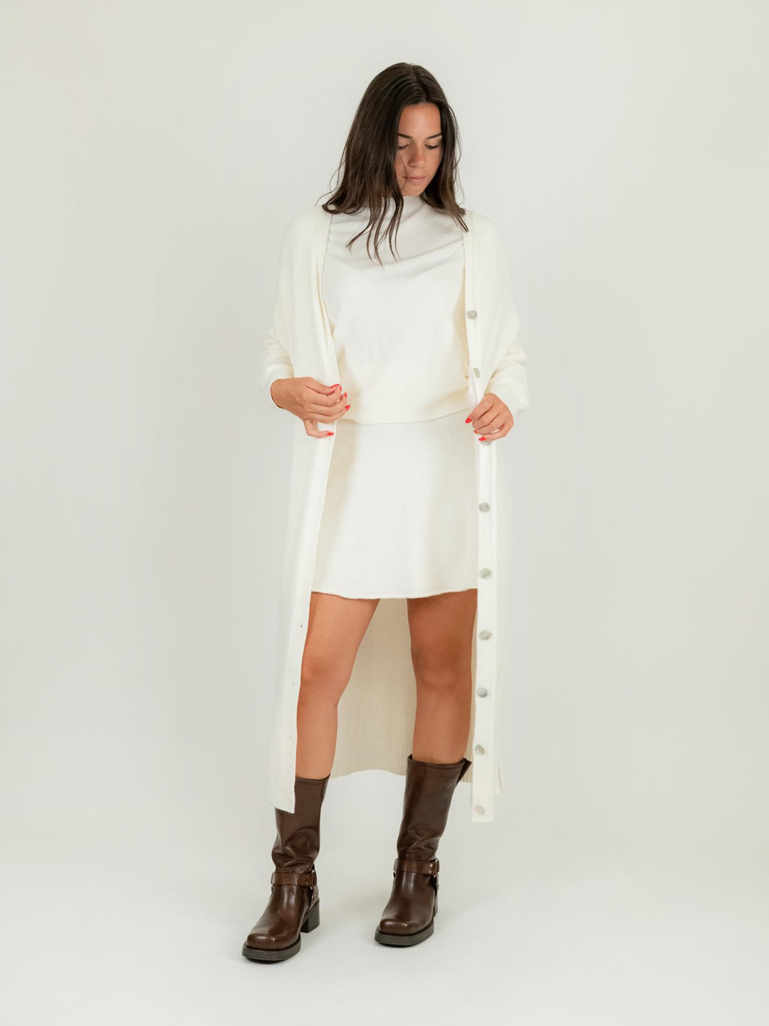 CARDIGAN LUNGO PANNA 0570/134 0248 BIMOR 