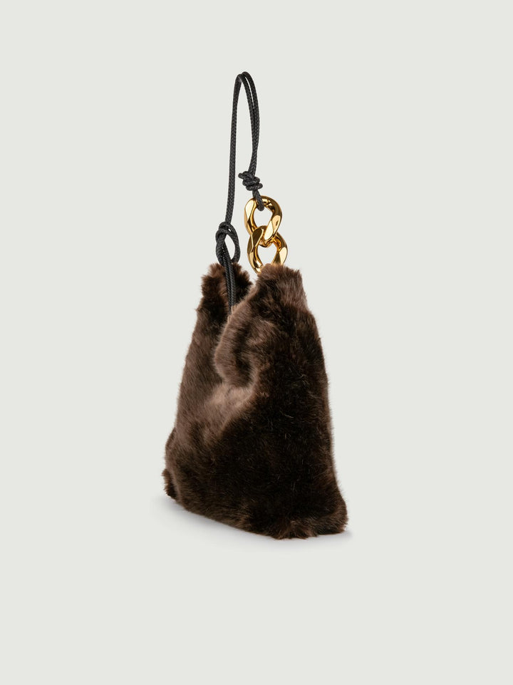 BORSA A SPALLA IN ECOPELLICCIA MARRONE LESLIE MARRONE A POINT ETC 