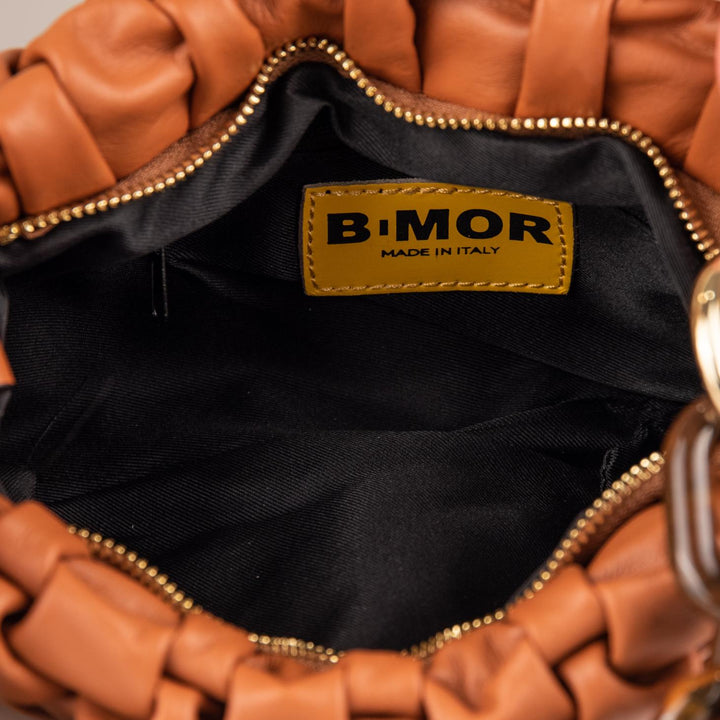 Borsa Curly In Pelle Intrecciata Cuoio CURLY BISCOTTO BIMOR 