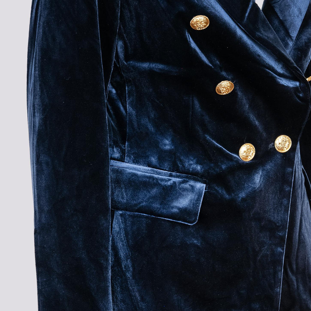Blazer doppiopetto in velluto blu V2021 BLU ANDREA MORANDO 