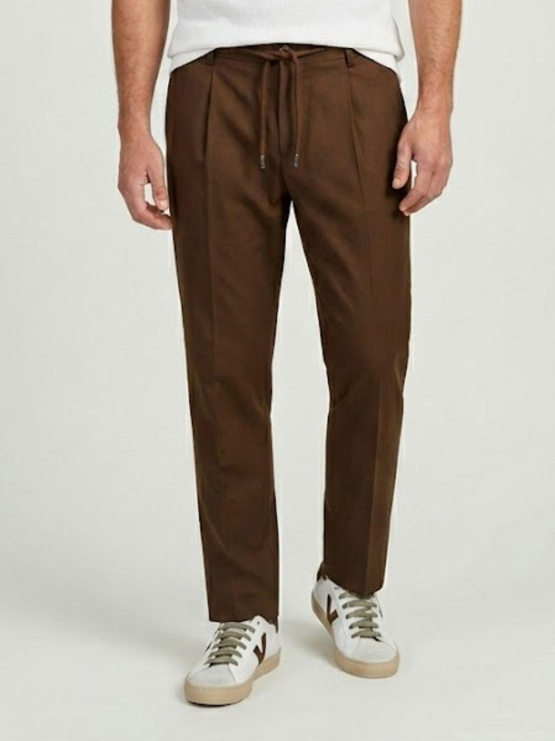 Pantalone tela paracadute con coulisse in cotone cacao CO0073M 2009 ANDREA MORANDO 