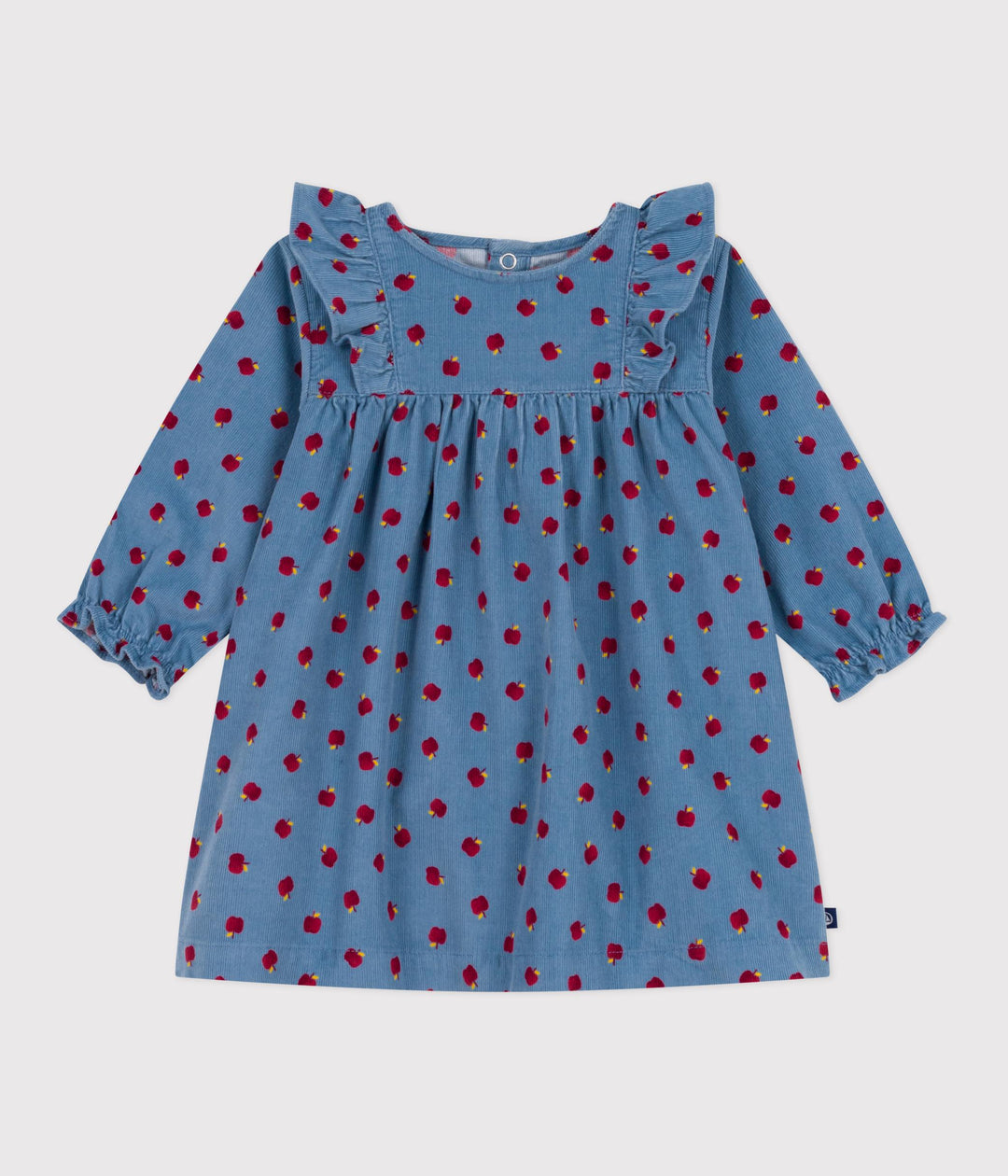 Abito a maniche lunghe in velluto a costine con mele A0E5S 01 PETIT BATEAU 