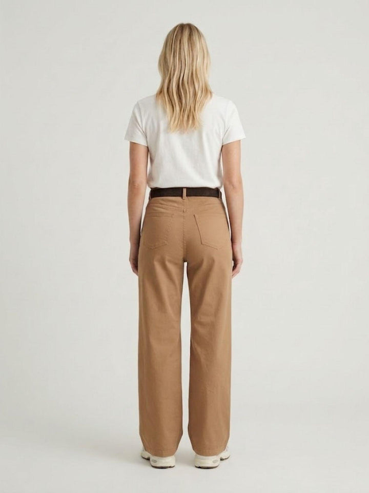 Pantalone a palazzo gamba ampia in cotone kaki 5546 KAKY ANDREA MORANDO 