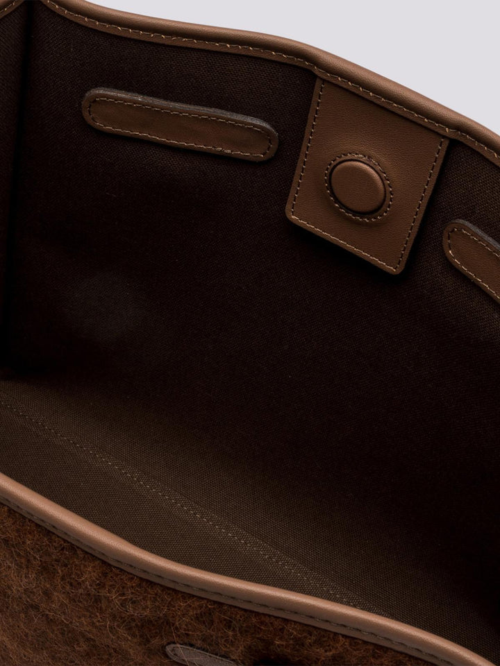 BORSA SHOPPING MARCELLA IN TESSUTO EFFETTO MOHAIR MARRONE BS 6849/23AI FURRY 3423 GIANNI CHIARINI 