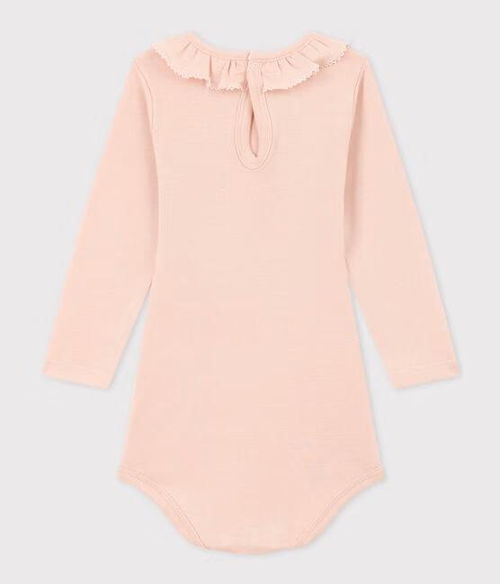 Body rosa  in cotone a manica lunga con collaretto A0BQB 01 PETIT BATEAU 